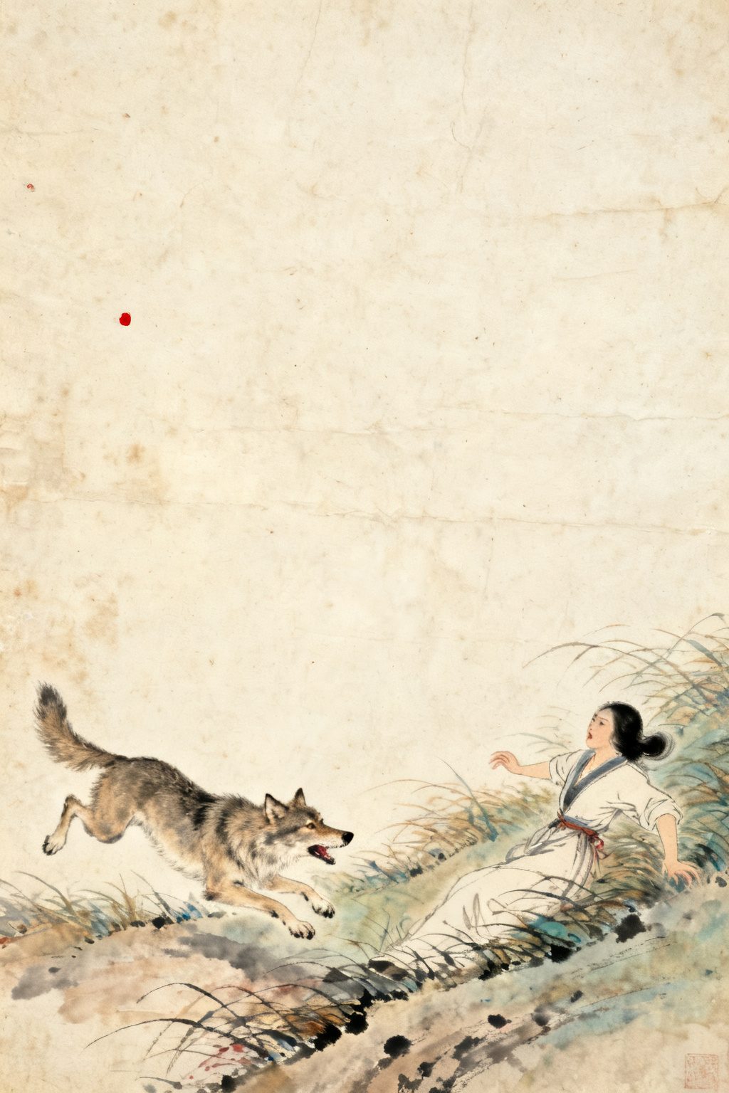 贾迎春——个恶狼，追扑一美女，欲啖之意