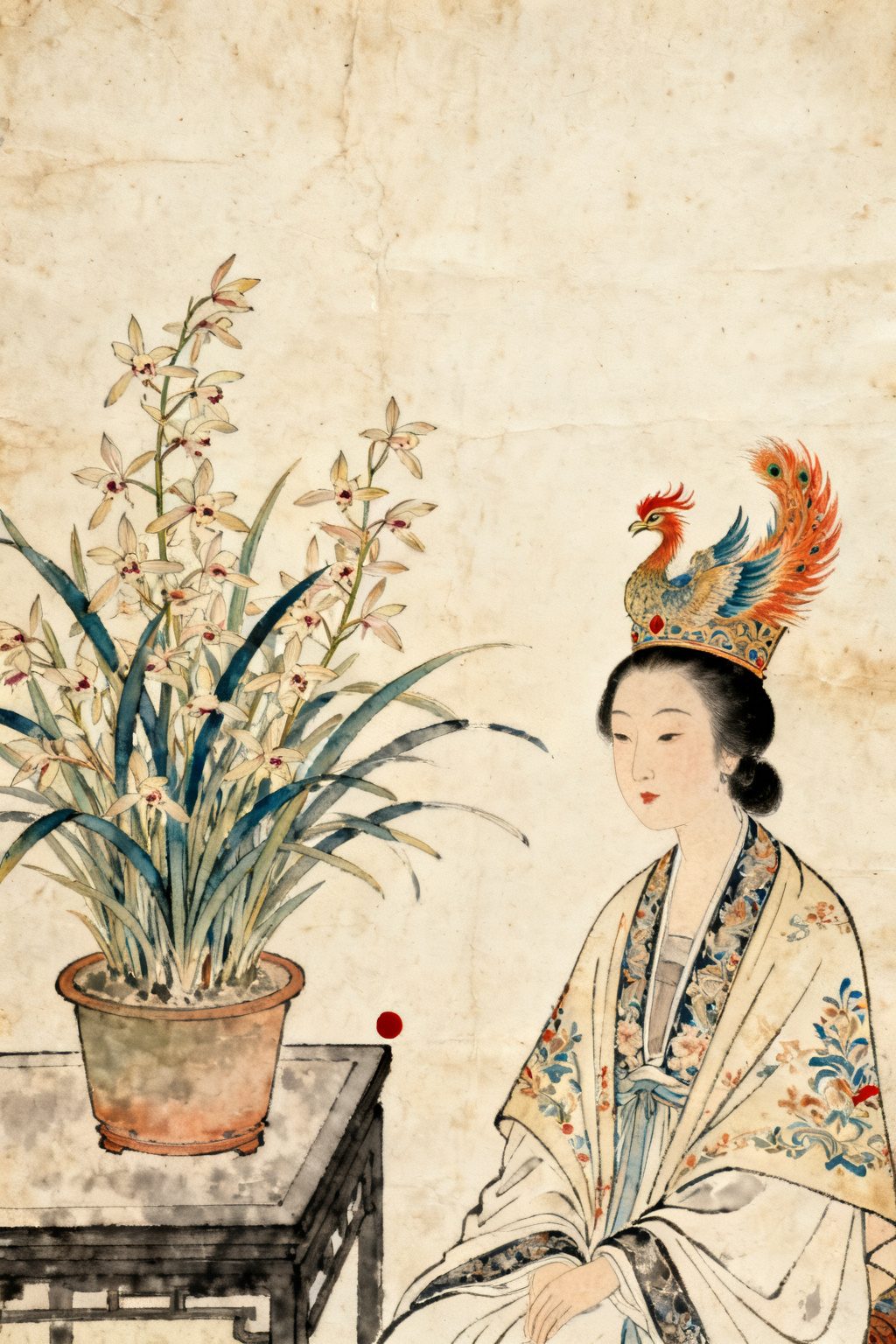 李纨——一盆茂蘭，旁有一位凤冠霞帔的美人