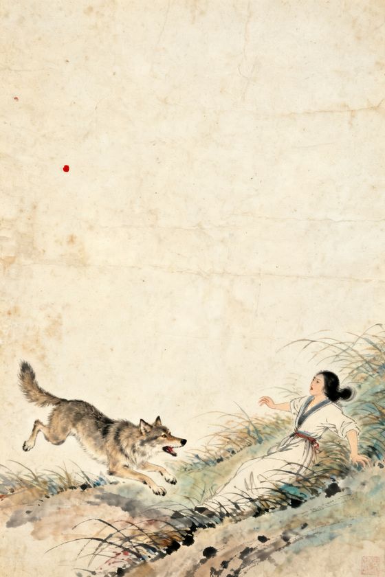 贾迎春——个恶狼，追扑一美女，欲啖之意