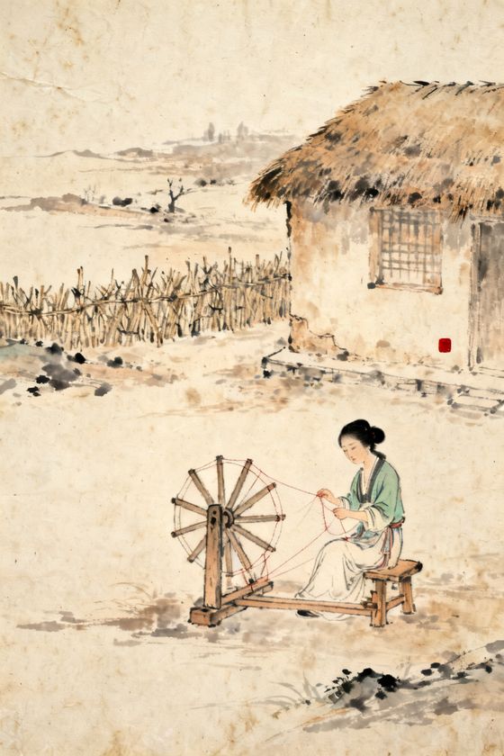 贾巧姐——一座荒村野店，有一美人在那里纺绩